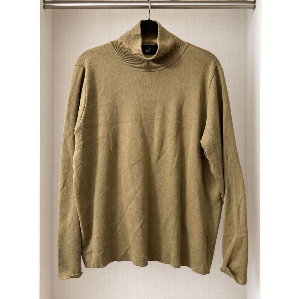 Peruvian Connection Olive Pima Cotton Turtleneck Sweater XL